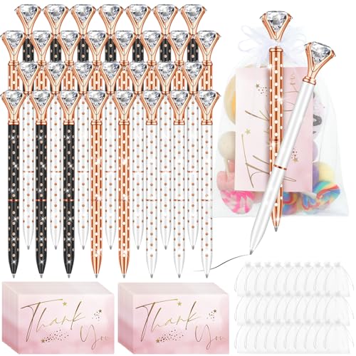 Stylos en cristal pour fête prénuptiale avec cartes et sacs en organza