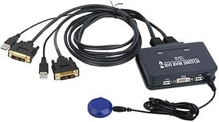 DVI KVM Switch Computer USB Mouse Keyboard Button Switch Control Two Computers 4K/1080: For Win98 / ME / 2KP4 / XP / 2003, Linux, Apple, MAC (DVI KVM Button)