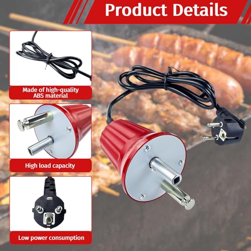 CnosDB Grillmotor für Grillspieß, Elektromotor BBQ-Grillmotor 220V-240V Regelbar Outdoor Drehmotor für Rotisserie SpießBraten Schaschlik Spanferkel Barbecue Werkzeug ZubehöR