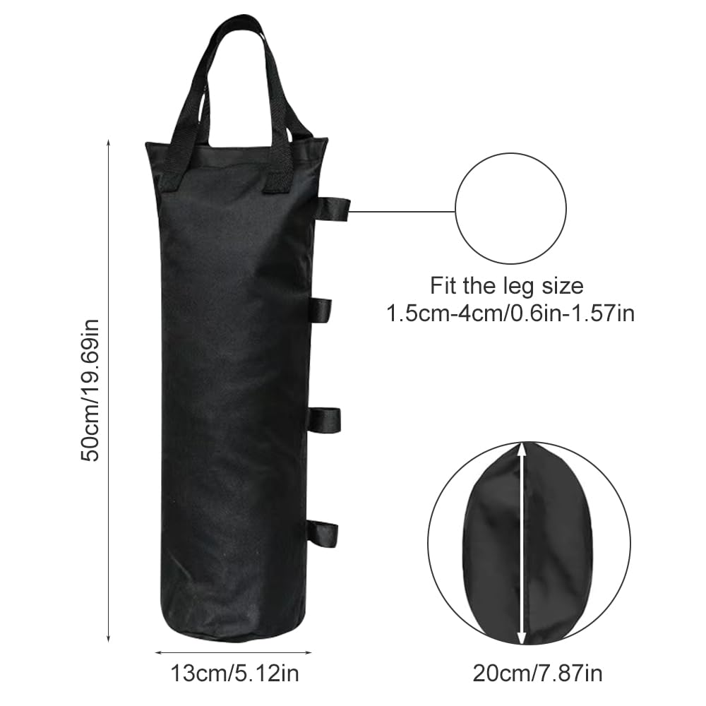 Pesos para Carpa, 4 Piezas Pesos para Pabellón, Peso del Saco de Arena, Oxford 600D Impermeable, para Rellenar Pesos de Sacos de Arena,15x50cm