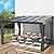 GARTOO 10’ x 13’ Upgraded Wall-Mounted Gazebo, Aluminum Outdoor Patio Lean to Gazebo Pergola with Roof, Gazebo Canopy Awnings to House for Garden, Lawn, Backyard Deck and More