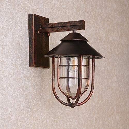 Lámpara náutica de pared exterior en cobre antiguo con vidrio 6
