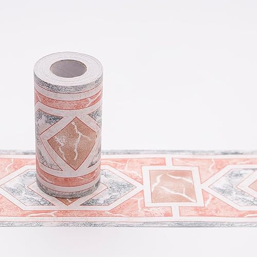 Gouierylin Blue Wallpaper Border Peel And Stick Wall Border Sticker Home Ceiling Decorative Border For Bathroom Living Room Kitchen Flower 10.6Cm X 1000Cm