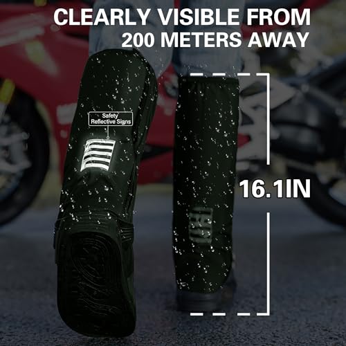 Image of iCreek Waterproof Shoe Covers Reflective Rain Boot Foldable Non-Slip Protective Overshoes for Rainy Day, Hiking, Outdoor
