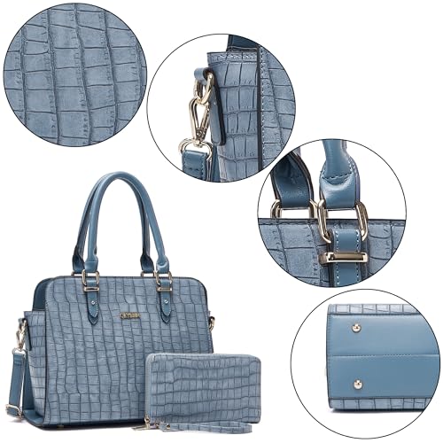 Image of Qiyuer Satchel Purses For Women Handbag And Wallet Set Tote Bag | Premium Vegan Leather,Matching Wallet,RFID Blocking,Work,Casual