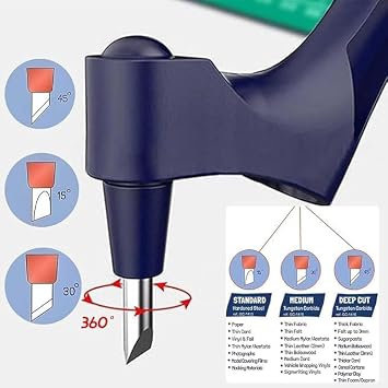 Precision Cutting Tool, 360-Degree Rotating Blade Craft Knife, Art Cut Tools for Stencil Scrapbook DIY Craft (Black)