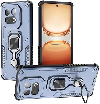 Case Compatible with Vivo IQOO Z10 Turbo / Z10 Turbo Pro Magnetic KickstandPC+TPU 2 in 1 Cover Blue