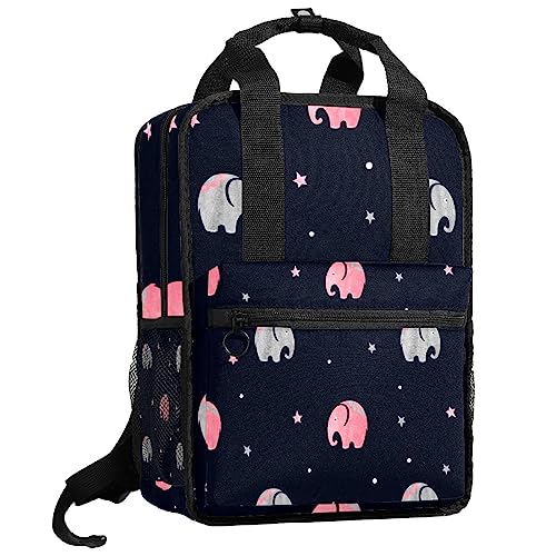 Sac à dos pour garçon fini le mal de dos avec la bandoulière réglable éléphants rose