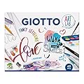 GIOTTO - Art Lab: Fancy Lettering - Kit Creativo per Scrittura - 1 Blocco Canson per Lettering + 10 Pennarelli a Pennello Turbo Brush + 12 Acquerelli Giotto Mini + 1 Giotto Happy Gomma