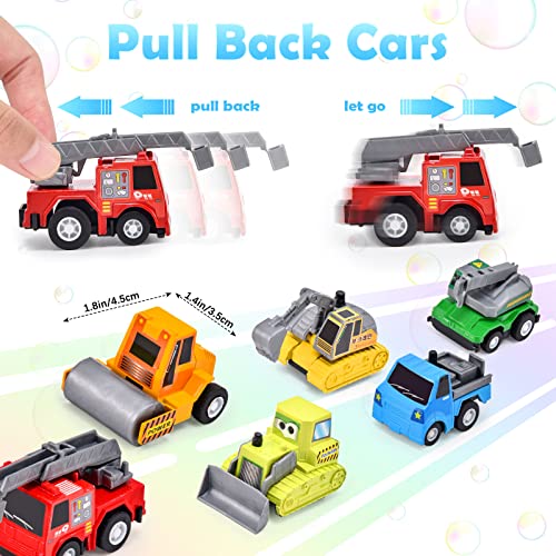 B Bascolor Bath Bombs For Kids Pull Back Cars 6 Pack Organic Bath Bombs Gift Set With Surprise Toys Construction Trucks Bubble Bath Fizzies For Boys Girls Birthday Christmas #TOP2