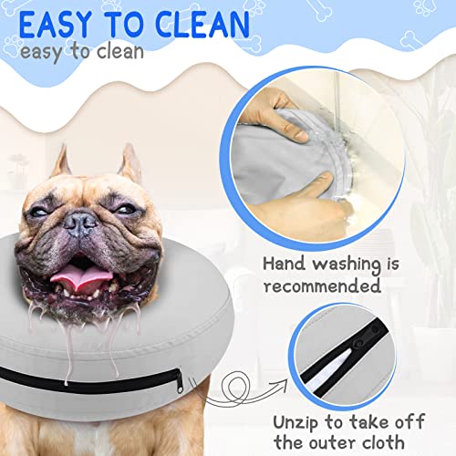 Image of Supet Inflatable Dog Cone Collar Alternative After Surgery, Dog Neck Donut Collar Recovery E Collar to Stop Licking, Soft Dog Cone for Medium Large Dogs