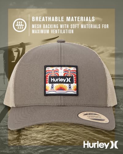 Image of Hurley Men's Caps - Fairway Trucker Mesh Baseball Cap - Snap Back Hats for Men