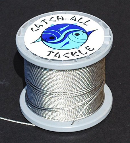 49 Strand Stainless Steel Cable Leader 500' Spool with 100 Copper Crimps (1.0mm - 175lb - 1.2mm Crimp)