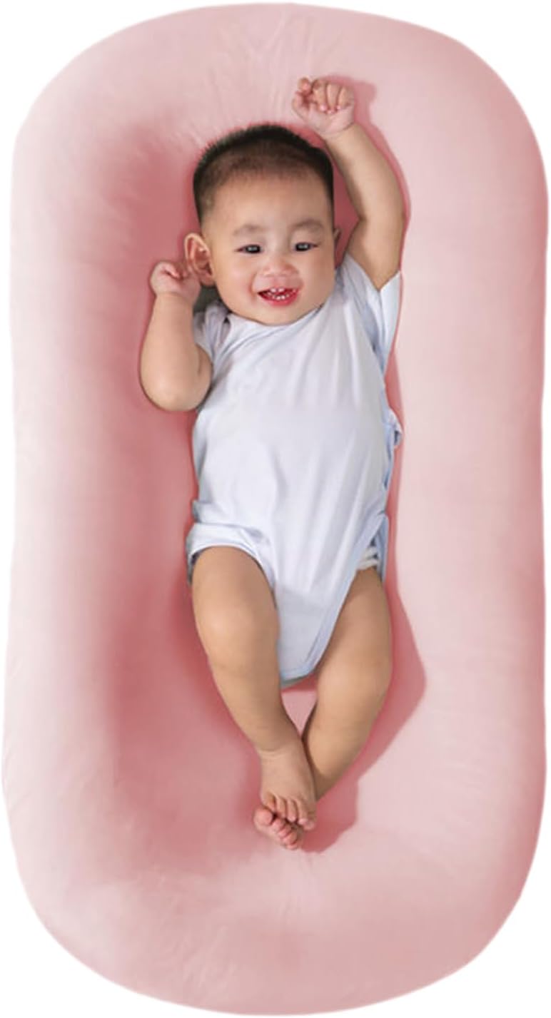 Baby Lounger, Baby Lounger for Newborn, Soft Breathable Washable Infant Lounger WHITE