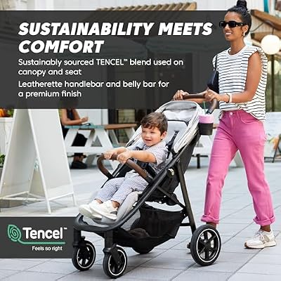 Baby Jogger City Mini Air Lightweight Stroller, Compact Baby Stroller with All-Terrain Wheel Suspension Adjustable Seat with Calf Support Compact Fold, Frosted Ivory