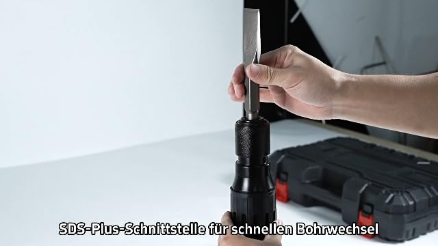 Bild 6 - Abbruchhammer Stemmhammer, 1400W 30Joule Bohrhammer SDS Plus Betonhammer Betonbrecher Mit SpitzmeißEl, FlachmeißEl, 3600 BPM SDS-MaxElektroabbruchhammer Mit Anti-Vibrationshandgriff FüR Beton