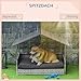 PawHut Rattan Hundeliege Outdoor mit Dach, Erhöhtes Hundebett für kleine und mittelgroße Hunde, Kühlendes Haustierliege mit Metallrahmen, Kissen für Draußen, 69 x 98 x 70 cm, Grau
