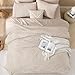 Andency Khaki Oversized King Comforter 120''x98'', 3 Pieces Khaki Soft Boho Bedding Set & Collections, Farmhouse Tufted Fluffy Shabby Chic Bed Set for All Seasons (1 Comforter, 2 Pillowcases)