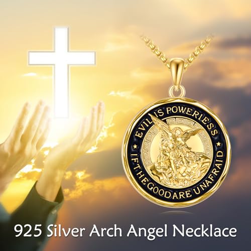 Collier St Michel argent anti-ternissement pendentif archange solide homme VONALA