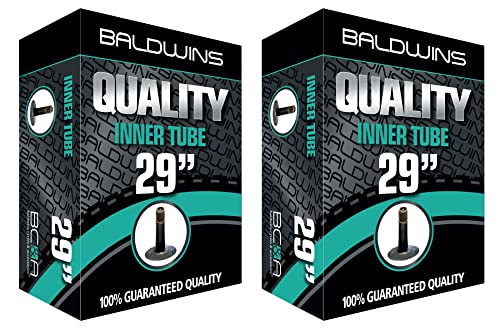 Baldwins Bike Inner Tube 29 x 2.20 to 2.40 Schrader Valve & BALDY'S TYRE LEVER (Pack of 2), Black, 29" x 2.20, 2.25, 2.30, 2.35, 2.40