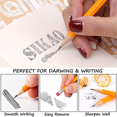Sikao Pencils #2, Number 2 Pencils Bulk, Wood Pencils for Kids Sketching Drawing, HB No 2 Pencils with Erasers, Classroom Must Haves Essentials for Teachers School Supplies (100 Pack Unsharpened)