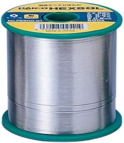 Hakko FS500-01 Lead-Free Rolled Solder, 17.6 oz (500 g), Diameter 0.02 inches (0.6 mm), Pack of 5