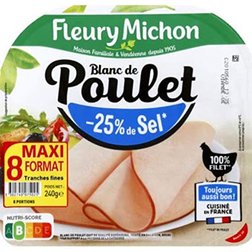Fleury Michon 8 Tranches Fines Blanc de Poulet Doré au
