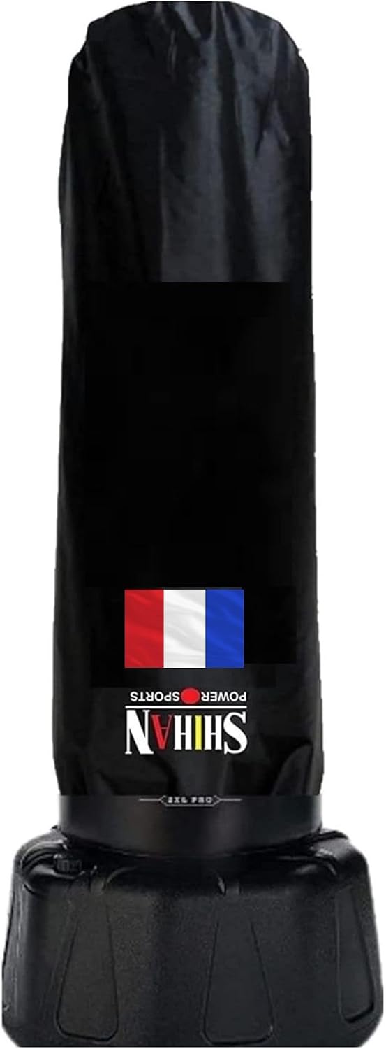 France Flag Boxing Bag Cover Waterproof 5-6ft x 24inch Diameter Large Bag Punch Bag Outdoor Protection for Your Boxing Bag Ideal for freestanding Strike Bags, BLACK