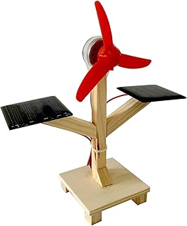 DIY Science Experiment Model Kit Double Wooden Solar Powered Fan Toys For Students Invention Kids Early Educational Physical Education Model