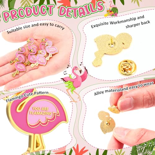 Quelay 30-Piece Flamingo Gift Set for Women - Inspirational Pins and Affirmation Cards for Employee Appreciation and Motivational Thank You Gifts - Image 4