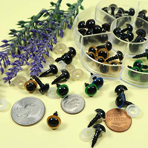 TOAOB 70pcs 10mm Safety Eyes for Crochet Dolls Eyes Plastic Amigurumi Eye Colorful Crochet Eye with Washers Amigurumi Doll Making DIY Craft Plush Animals - Image 4