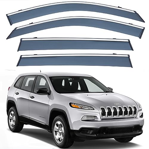 BODHIS Rain Guards for Jeep Cherokee KL 2014-2023 Car Accessories Rain Guards Side Window, Deflector Vent Window Visors