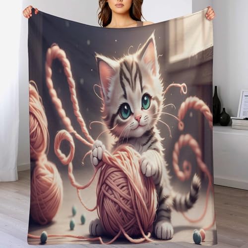 Manta de gato de franela suave para sofá y cama 100x130 cm 2