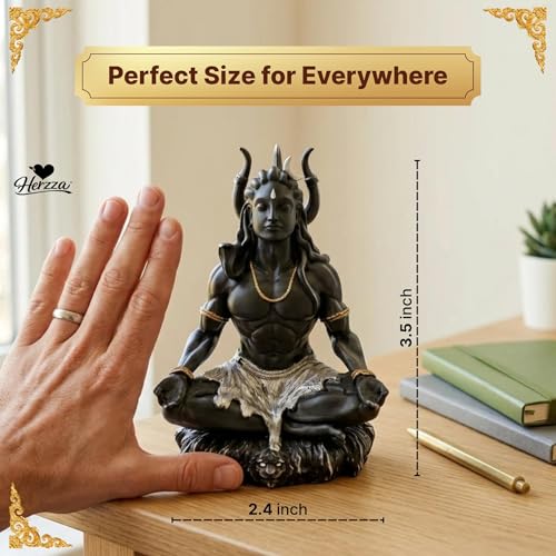 Image of Lord Shiva Idol for Car Dashboard | Mahadev Murti for Home Temple & Office Desk | Shiv Idol Decorative Showpiece | Spiritual Gift Item
