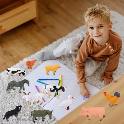 Maxmoc 12pcs Farm Animals,Mini Animal Toys Plastic Realistic,Farm Toys Set Educational Playset for Tollders Kids for 2 3 4 5 6 7 Year Olds - Image 6
