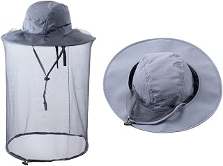 ZffXH 1/2 Pcs Beekeeper Bee Veil Hat Beekeeping Mosquito Net Hats Netted Safari Hiking Fishing Cap with Netting