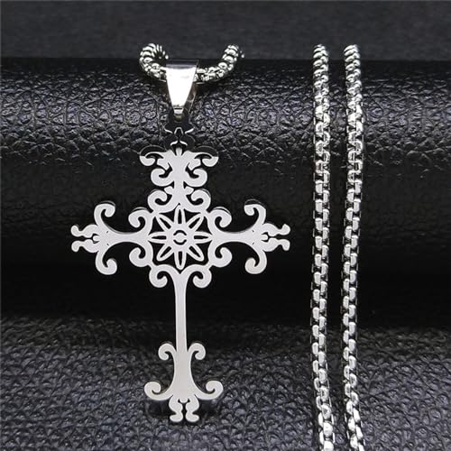 Collier plastron gothique fleur et croix pour look punk et alternatif moderne