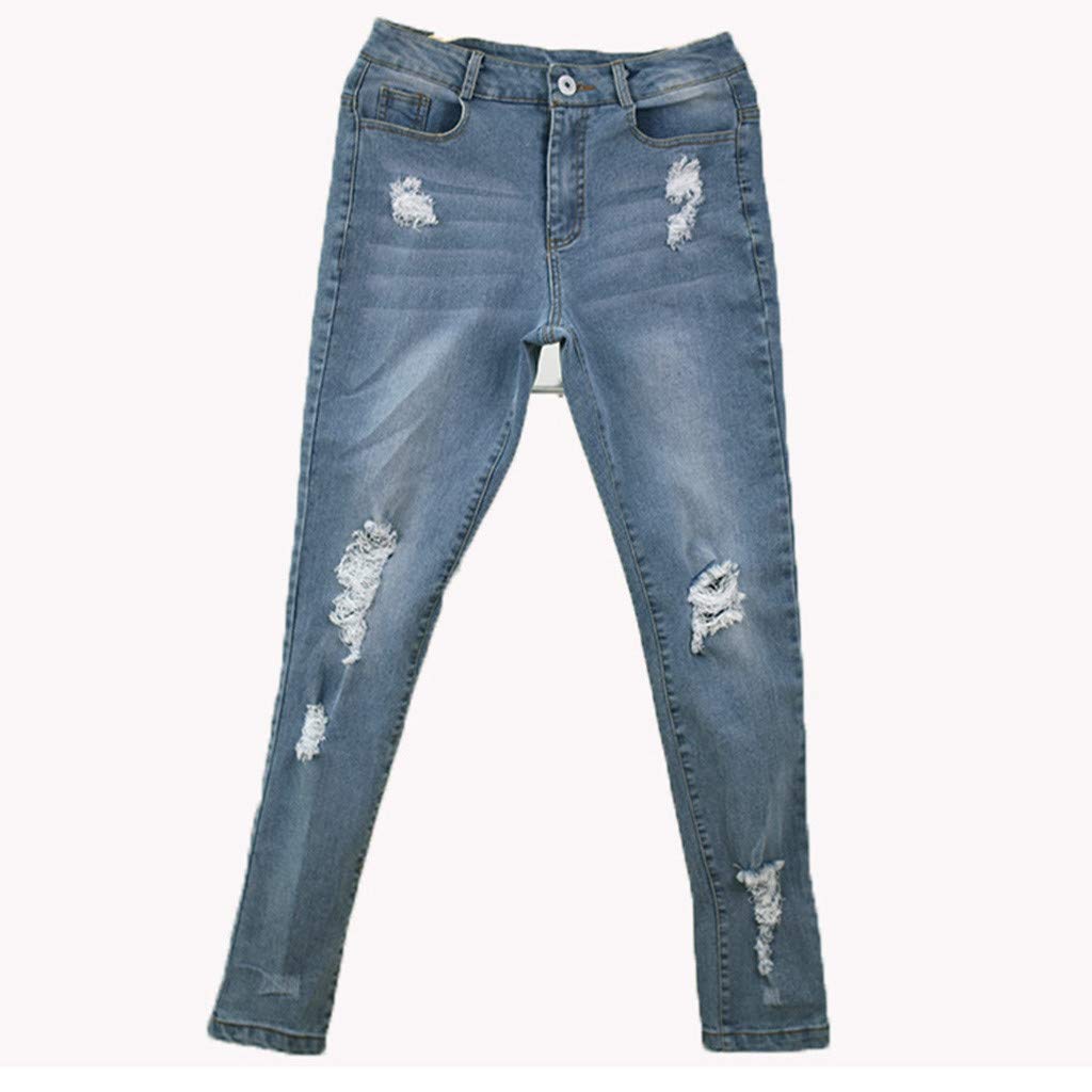 Pantalones Vaqueros elásticos para Mujer con Tira de Botones visibles, Elegantes, Cintura Alta, Ajustados, de Estilo Urbano, Azul