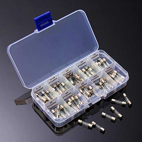 Fusibles de tubo de vidrio 5x20mm 100 piezas 0.2A-15A Acción rápida surtido 10 tamaños miniatura 1