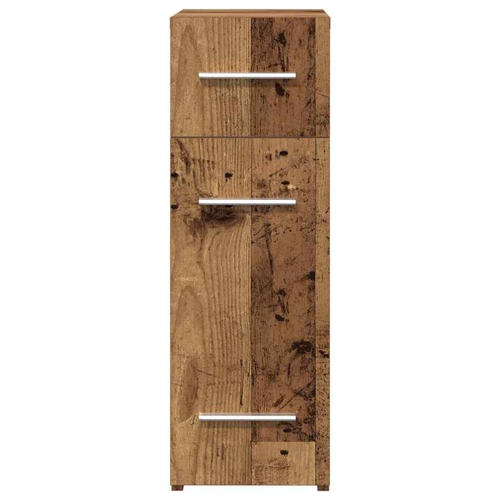 Armadio per farmacie, in legno anticato, 20 x 45,5 x 60 cm, con 3 cassetti e scomparti, armadio multiuso per soggiorno, ufficio, corridoio, spazio e soluzione di ordine con maniglie in metallo