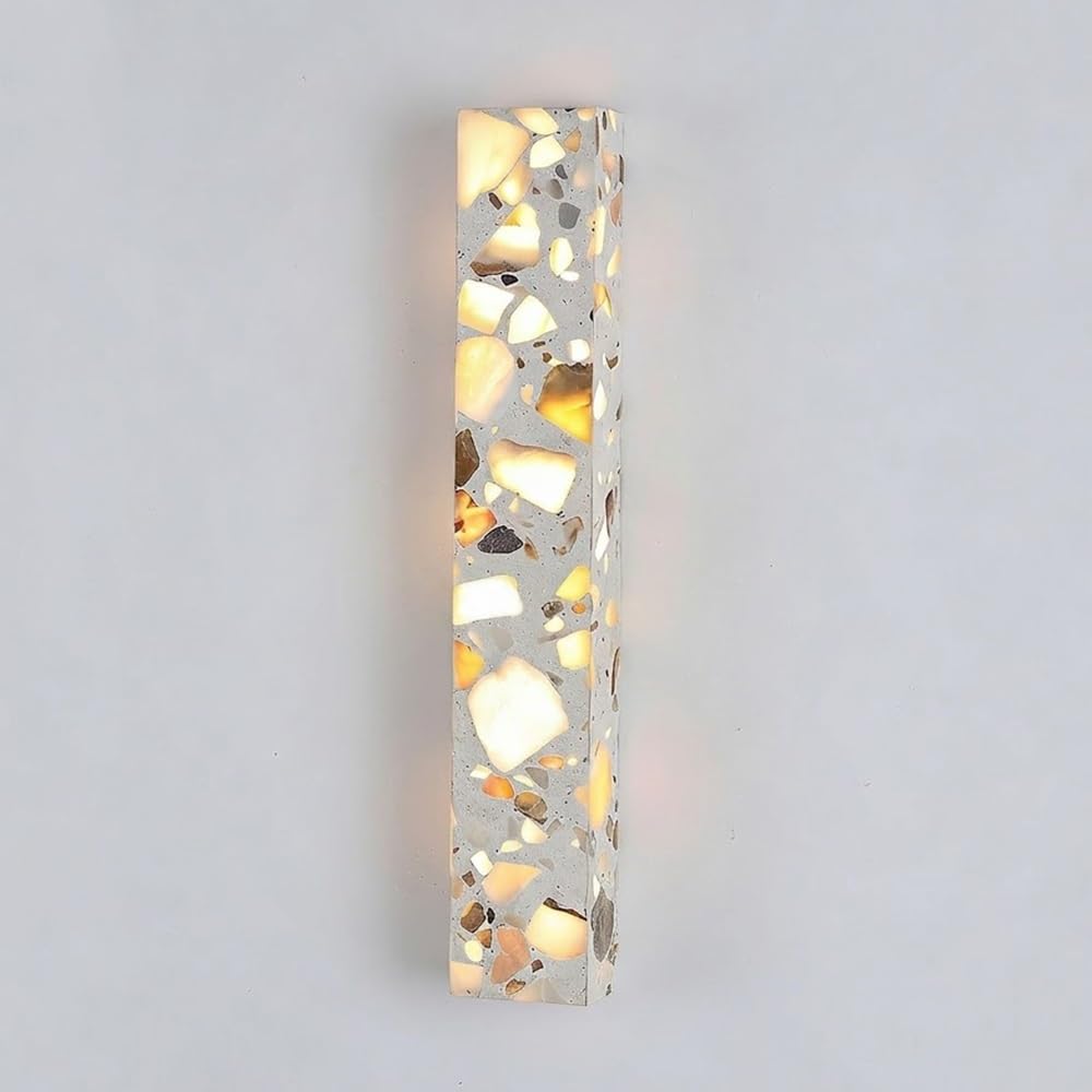 COSRUB Modern Terrazzo Wall Sconce, Rectangle LED Wall Lamp for Hallway