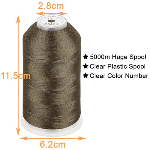 Image of New brothread - Single Huge Spool 5000M Each Polyester Embroidery Machine Thread 40WT for Commercial and Domestic Machines - Umber(Janome Color)