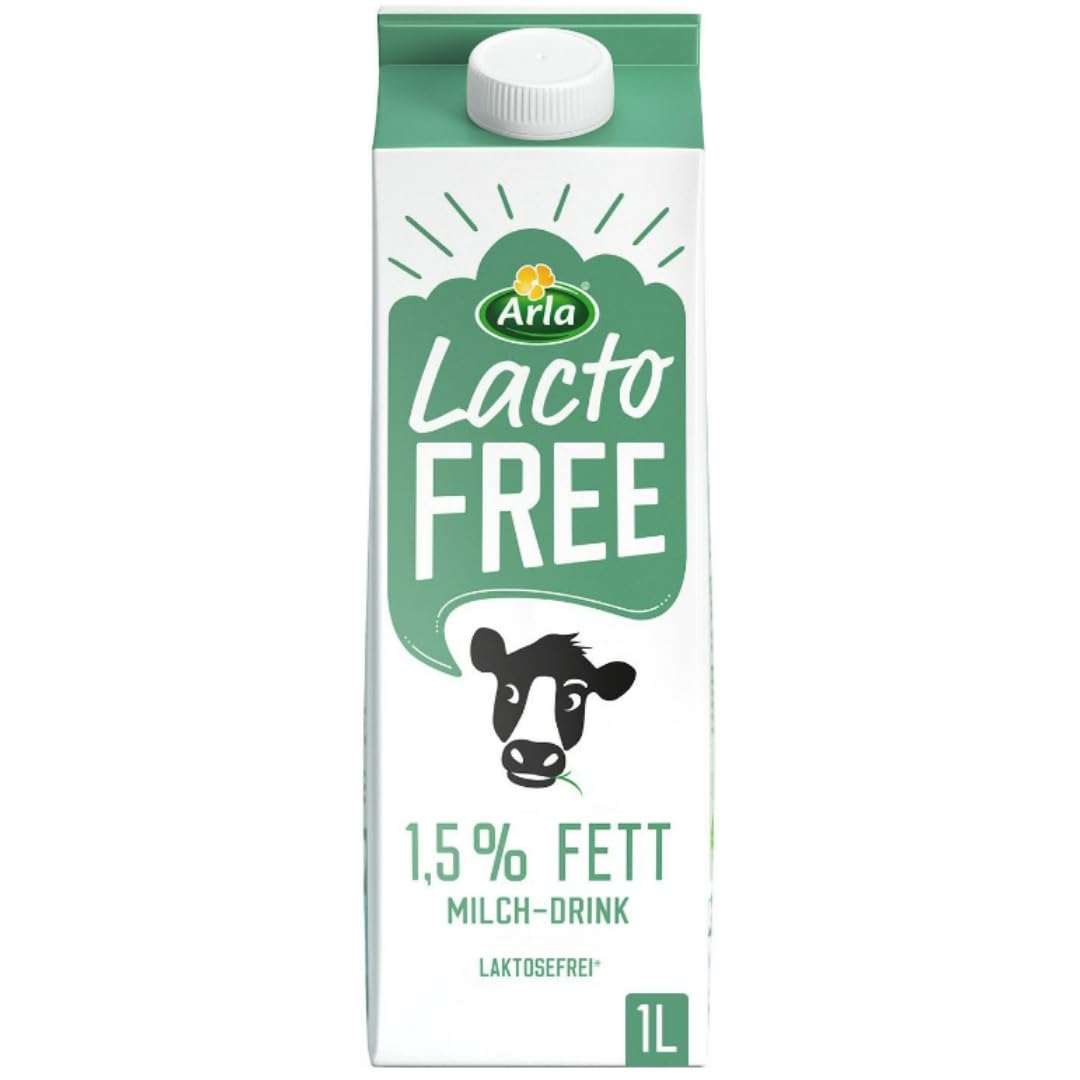 Arla Lacto Free Laktosefreie Milch 1,5% Kuhmilch Milch 1000 Milliliter x 6 Stück [Frischegarantie]