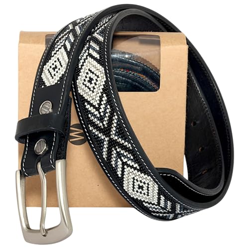 Genuine Leather Bead Belt, Belt For Men/Women, Belt For Gift. Cowboy Belt.