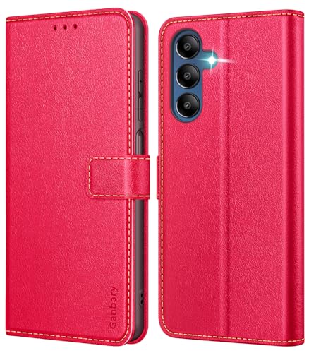 Ganbary Coque pour Samsung Galaxy A15 4G/5G, [Housse en Cuir PU Premium] [Etui à Rabat] [Pochette de Portefeuille], Étui de Protection pour Samsung Galaxy...