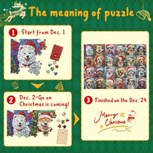 Pickforu Christmas Advent Calendar 2024 Puzzles For Adults 1000 Pieces thumb #1