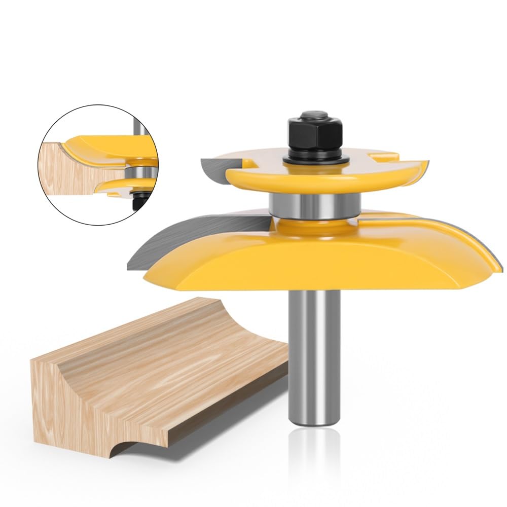 Mèche De Routeur À Panneau Surélevé Avec Anse De Coupe Arrière 3-1/4 Mèche À Tenon, Fraise Pour Le Travail Du Bois 1 Pièce,tige De 12 Mm
