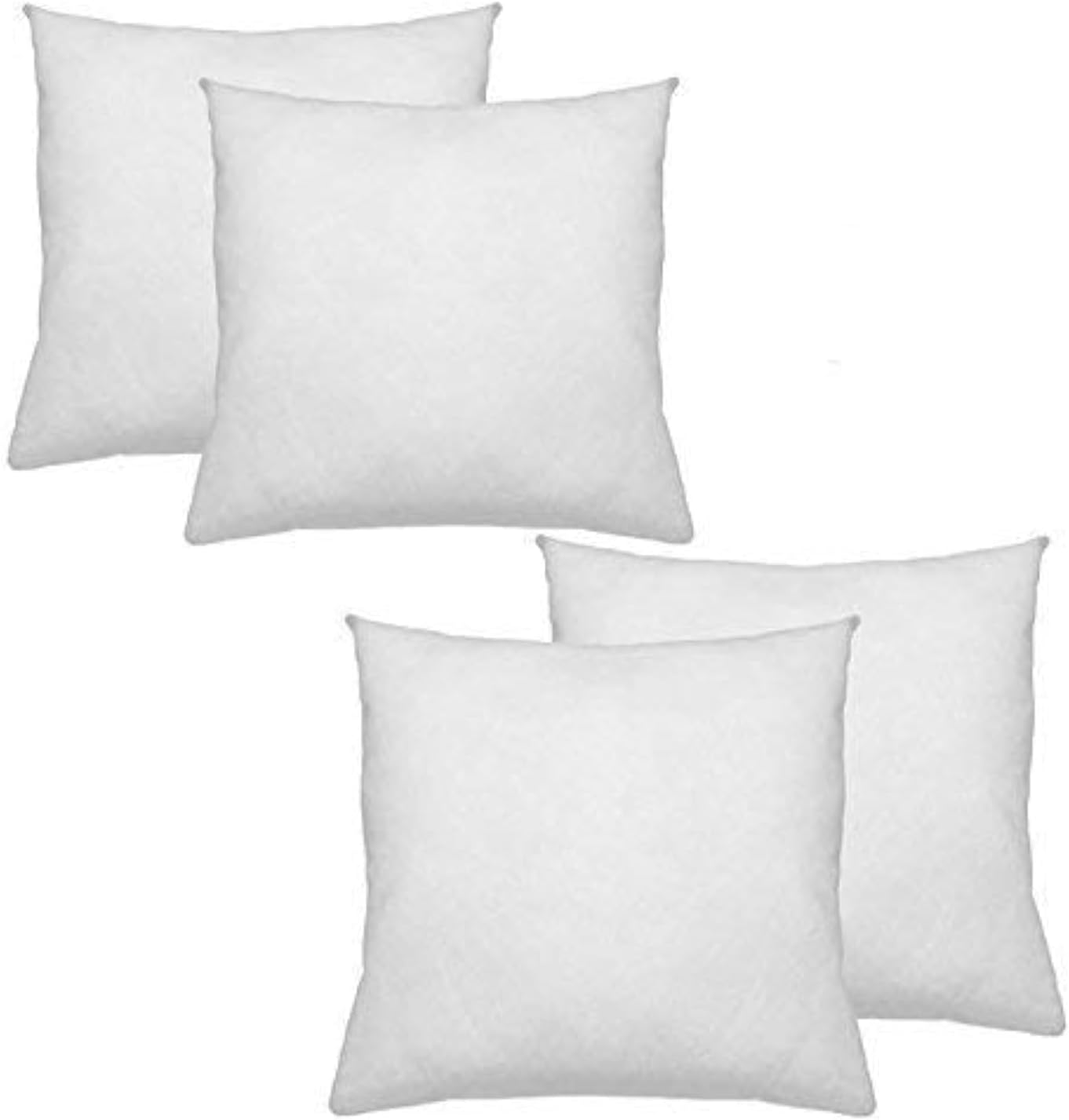 IZO All Supply Square Sham Stuffer Throw Pillow Insert, White, 18 by 18 Inches, Pack of 4