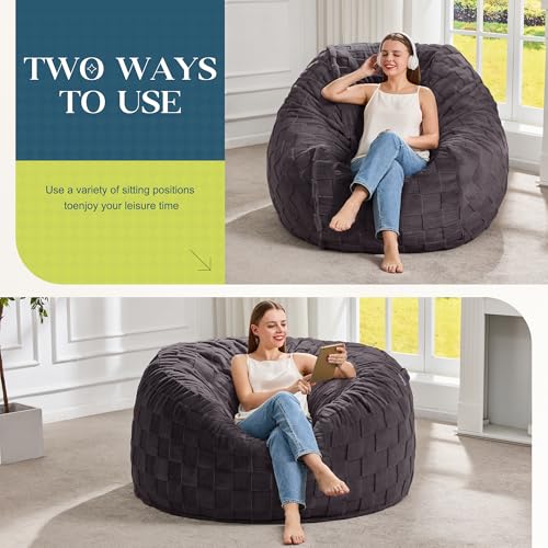 Image of Hobestluk Adults Bean Bag Chair 4FT Big BeanBag Chair Extra Large Oversized