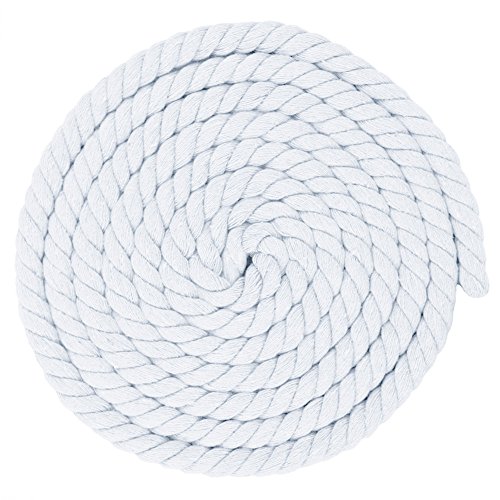 Super Soft 3 Strand Twisted Cotton Rope (White, 1/2 Inch x 10 Feet), 10 Feet X 1/2 Inch - Image 2